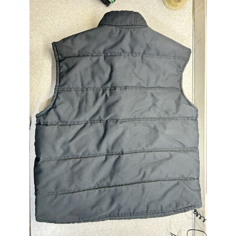 Unitog Mens XL Black Quilted Workwear Vest Snap Front Made in USA Vintage TEXACO - Picture 3 of 6